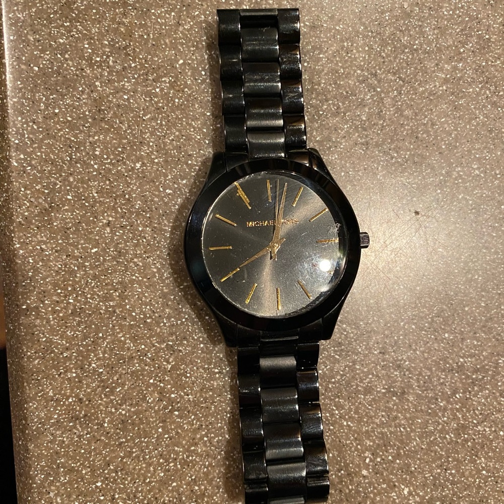 Women’s black Michael Kors Slim Runway watch